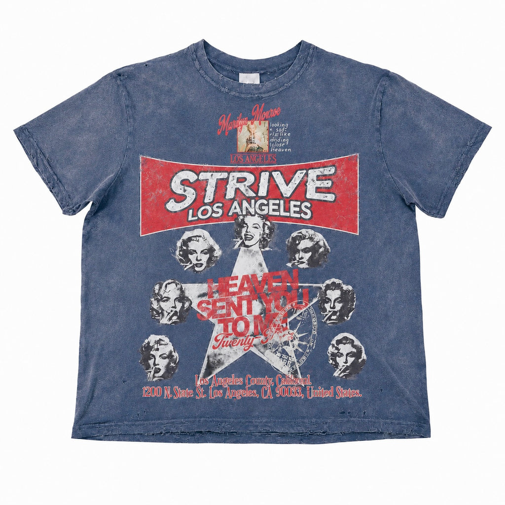 Marilyn Vintage Tee”Blue”
